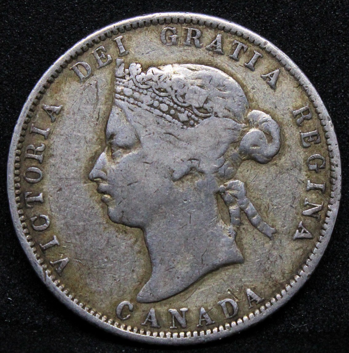 25 cents 1872-H, Canada Queen Victoria. KM-5