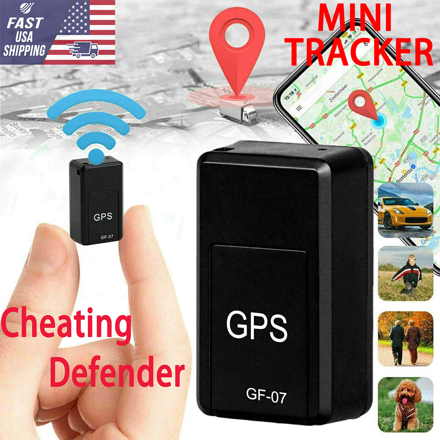 GF07 Mini Magnetic GPS Tracker Real-time Car Truck Vehicle Locator GSM GPRS USA