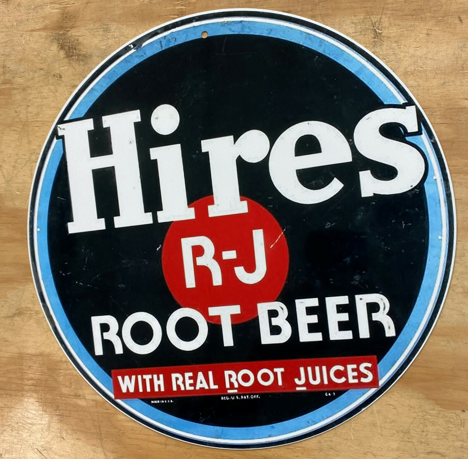 Nostalgic Hires Root Beer Aluminum Distressed Looking Metal Sign 12"