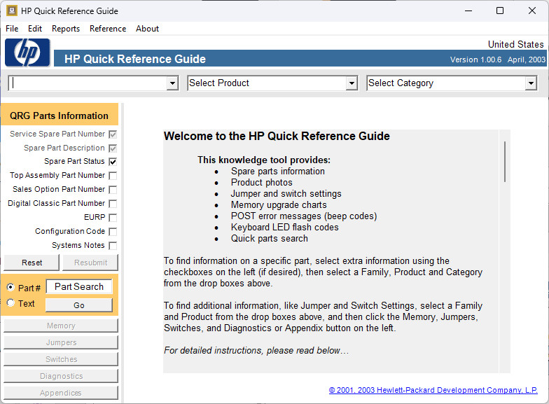 HP Compaq Service Quick Reference Guide Manual CD-ROM (2003)