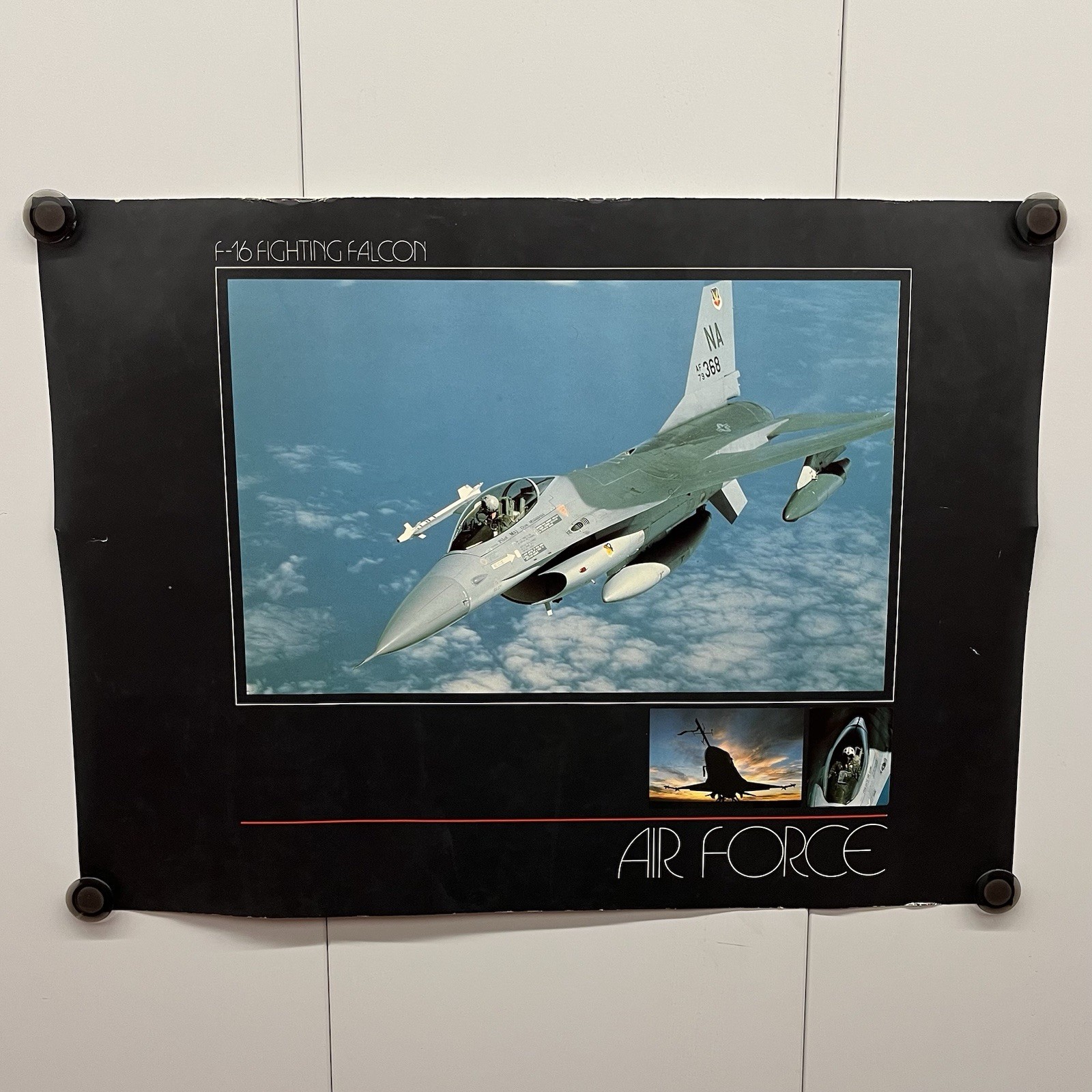 F-16 Falcon Fighter Jet US Air Force Vintage Military Aircraft Poster 17x23"