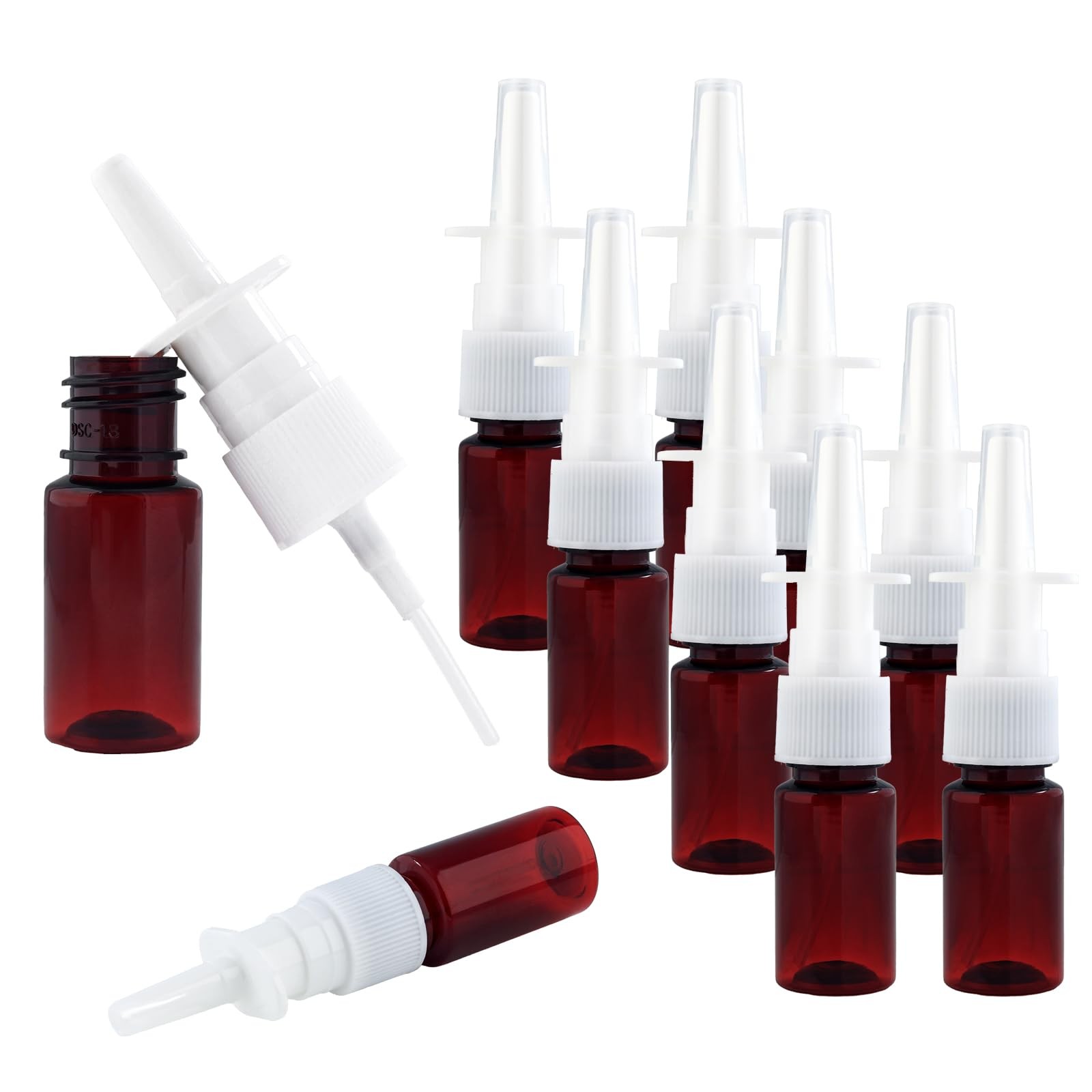 Clofiak 10Pcs Nasal Spray Bottles, 10ml Fine Mist Nasal Atomizer, Reusable Em...