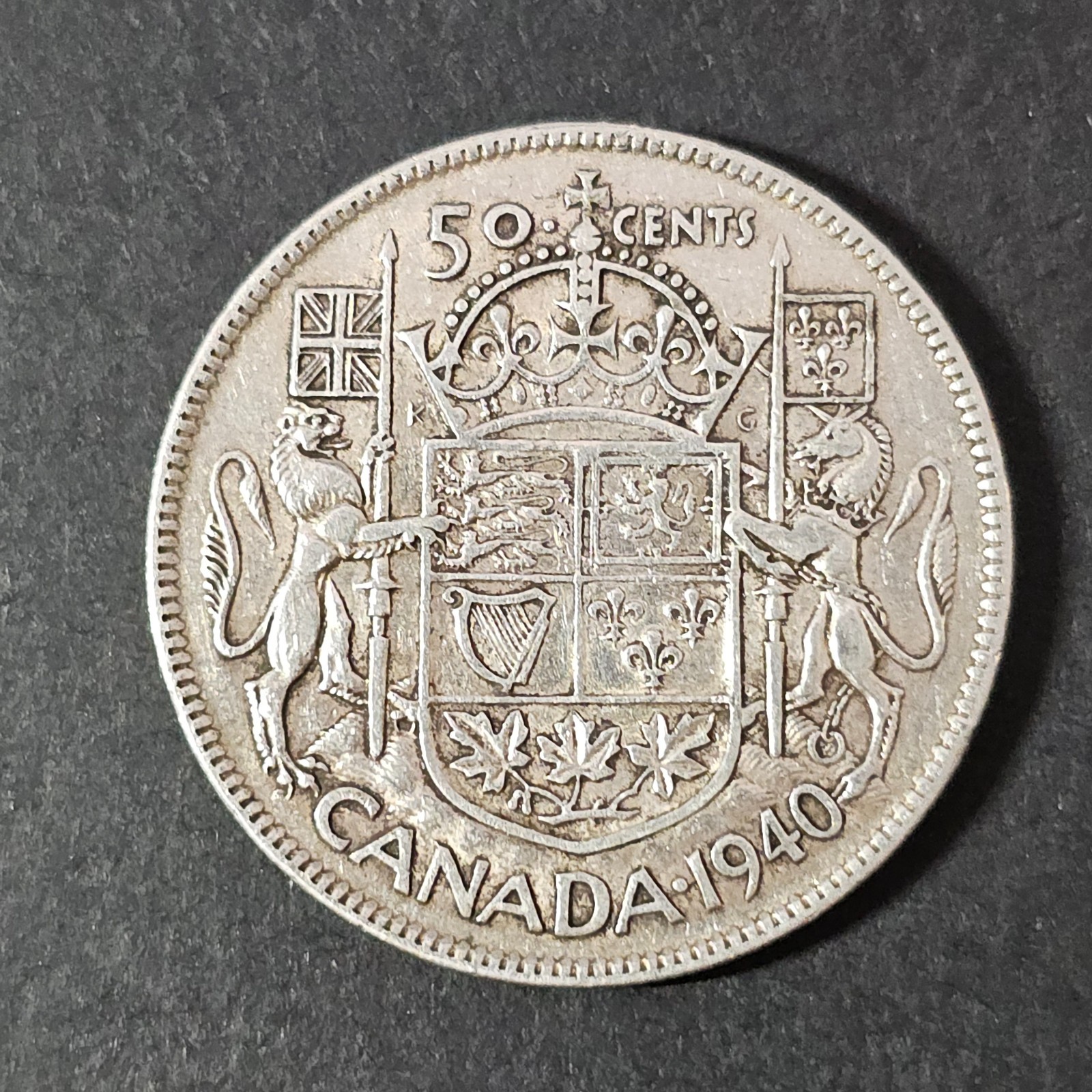 1940 - DIE CRACK - Canada 50 fifty cents - LOW COMBINED SHIP - C50-288