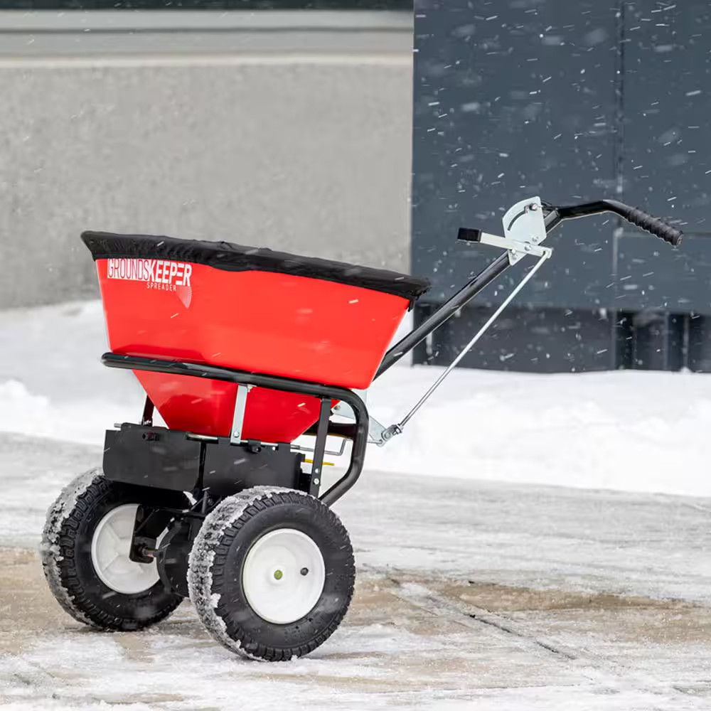 100 Lbs. Capacity Grounds Keeper All-Seasons Walk behind Broadcast Spreader for