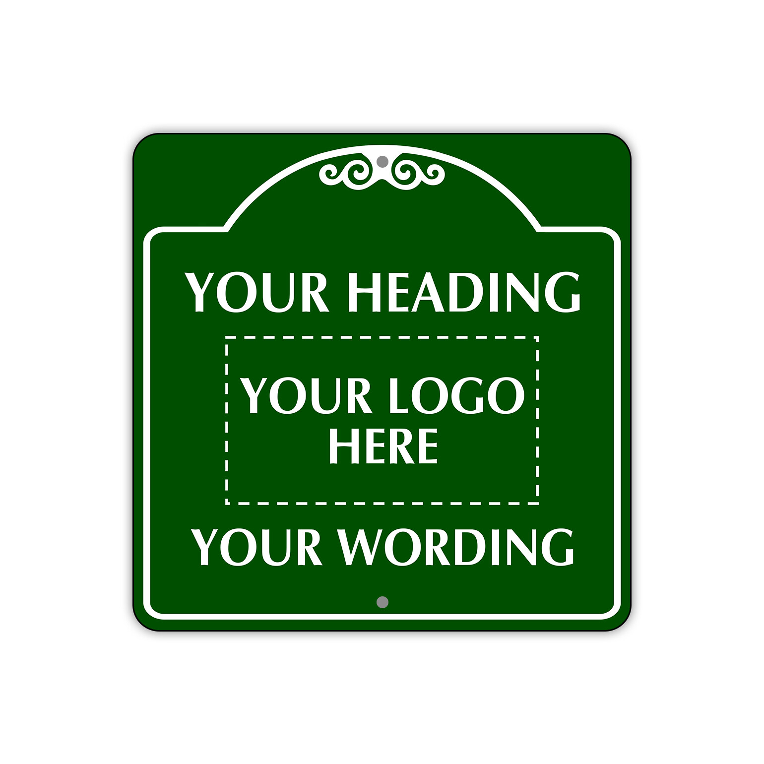 Custom Sign Your Heading Your Wording & Logo Sign Aluminum Metal 12"x12" Sign