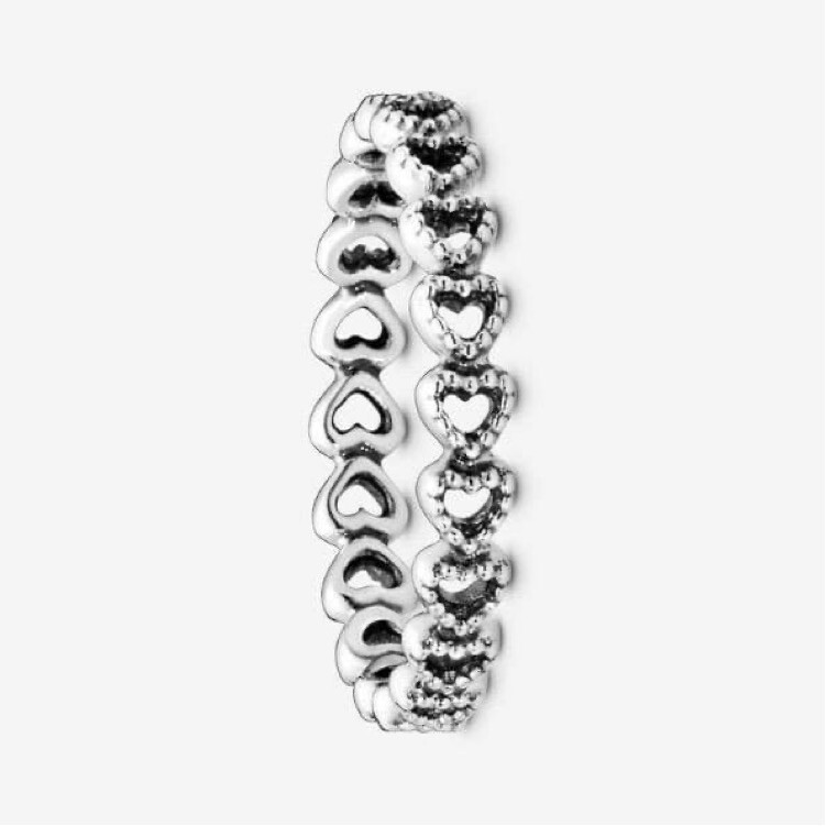 Band of Hearts Sterling Silver Ring