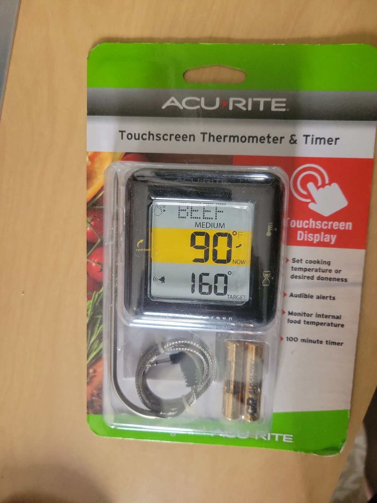 ACURITE Touchscreen Thermometer and Timer for Cooking Digital Display - NEW