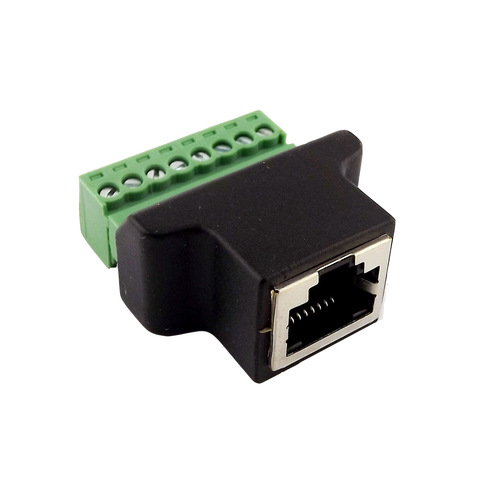 Ethernet RJ45 8P8C CAT Female to AV Screw Terminal 8 Pin ADSL Connector Adapter