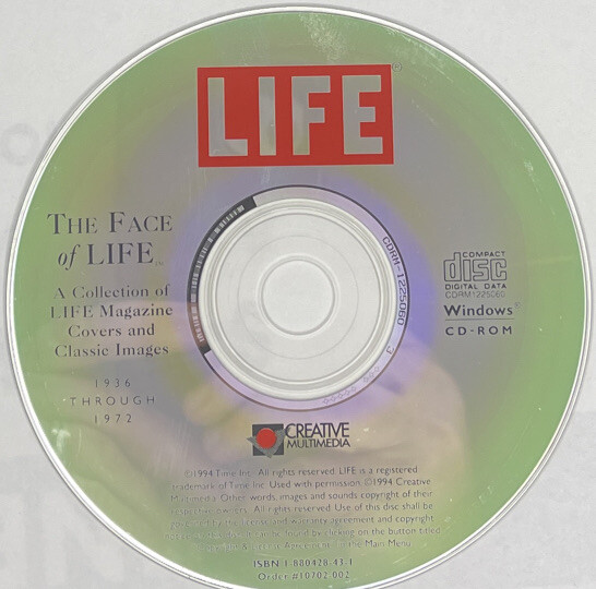 The Face of Life CD-ROM LIFE Mag. Covers/Classic Images 1936-1972 DISC ONLY! R