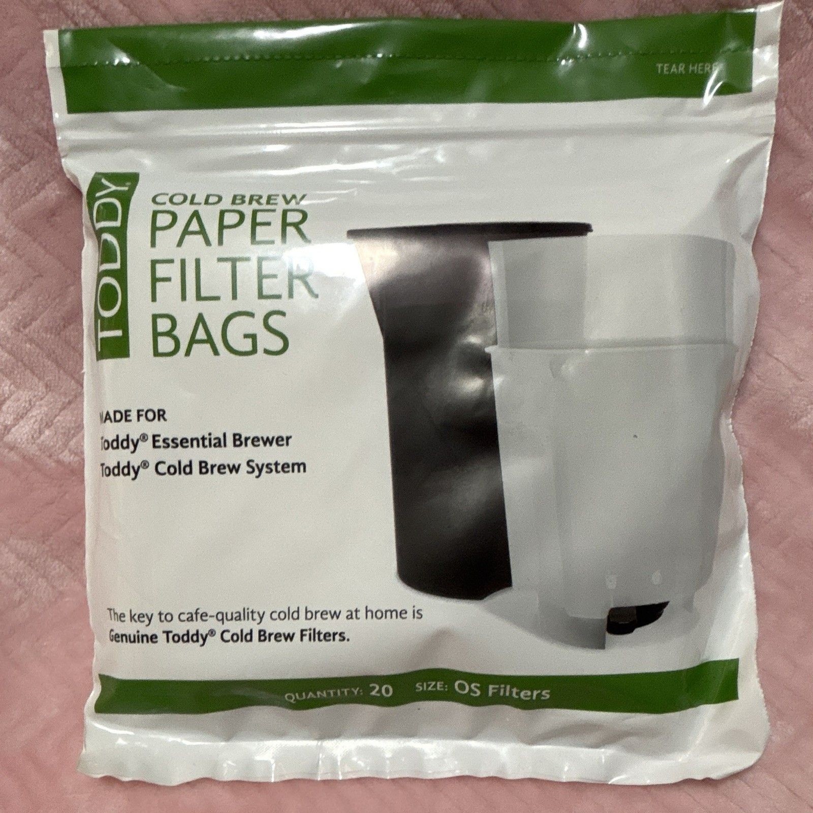 Toddy Cold Brew Paper Filter Bags Coffee Filters 20ct for Essential Brewer
