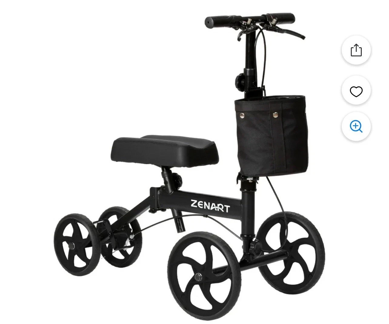 ZENART Economy Knee Scooter Foldable Walker for Foot Surgery Crutch Alternative