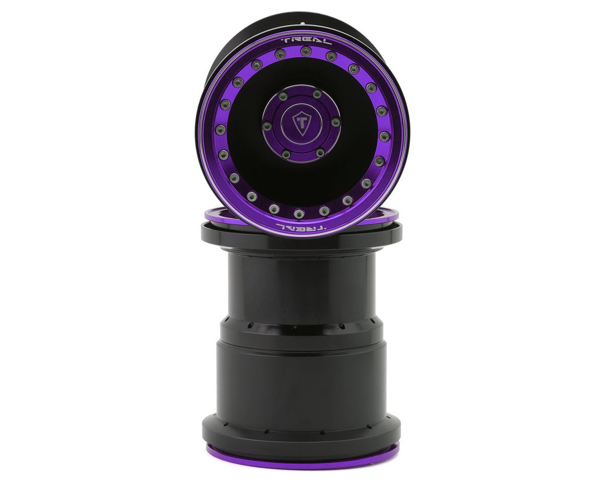 Treal Hobby 2.6" Aluminum Beadlock Monster Truck Wheels (Purple/Black) (2)