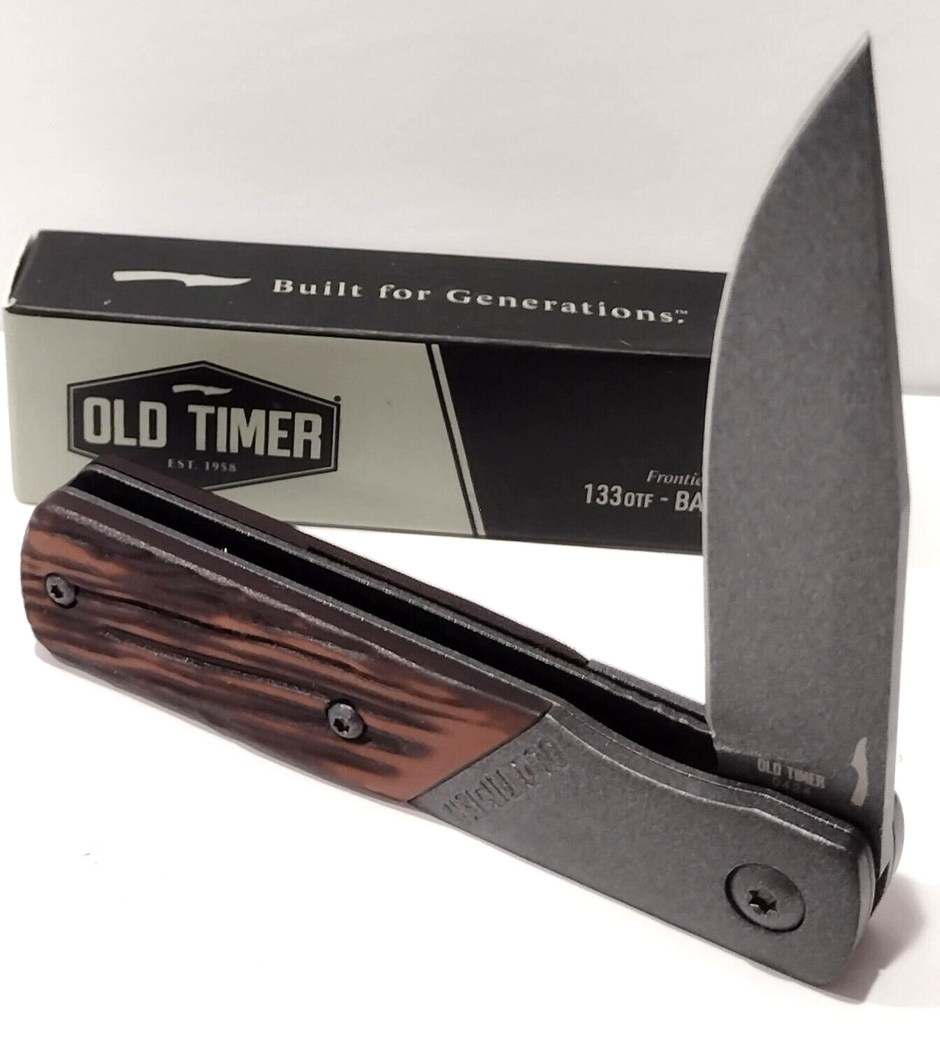 Schrade Old Timer Frontier Barlow Linerlock Spring Open Assisted Pocket Knife