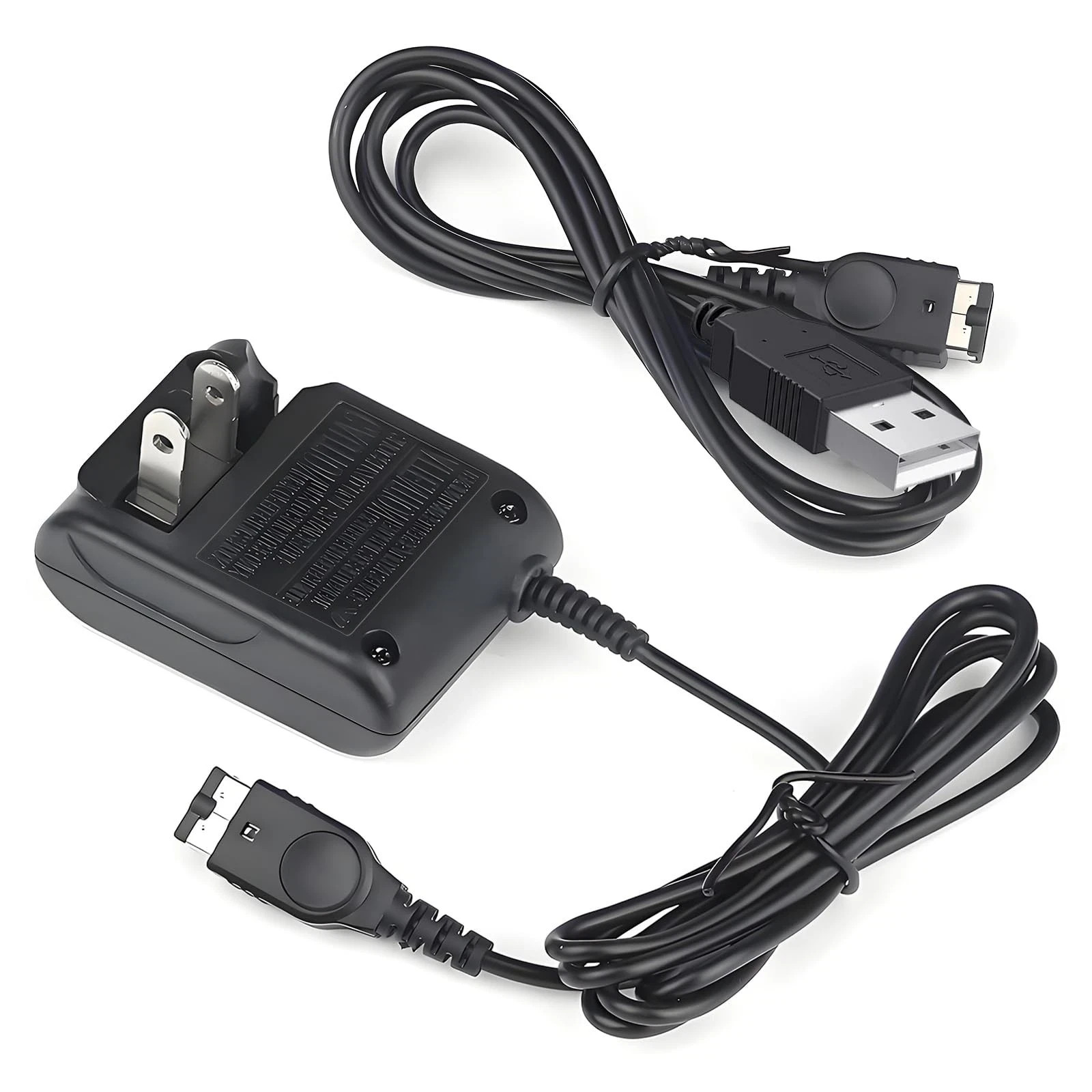 Gameboy Advance SP Charger  AC Wall Adapter & USB Charging Cable Compatible w...