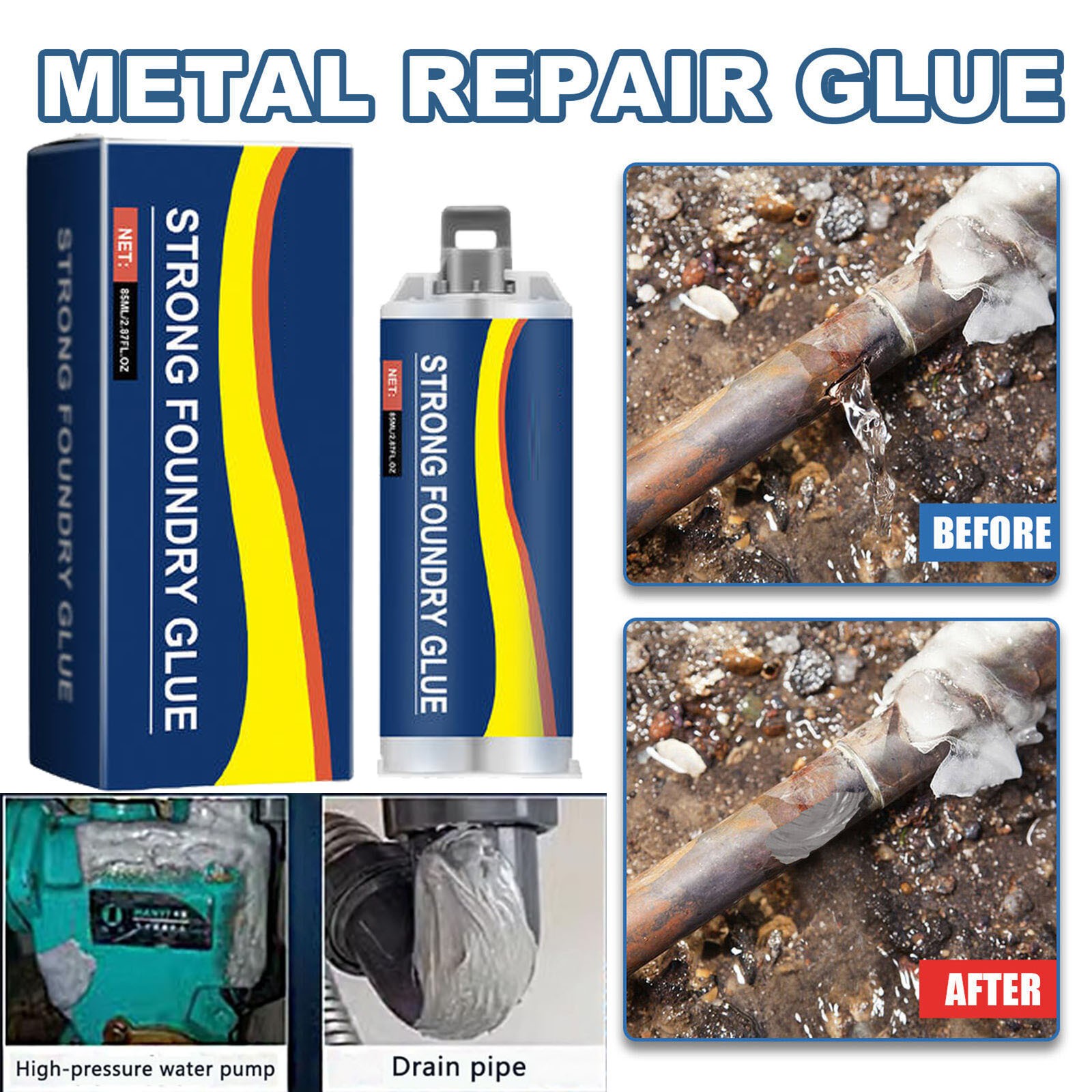 Strong Foundry Glue, High Temperature Resistant Casting Repair,Metal Repair Glue