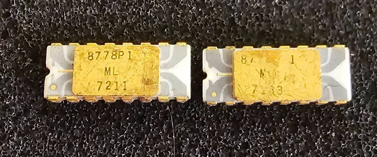 2xRARE SPEC Microsystems ML1101A Ceramic Zebra Gray Trace MOS DIP IC Memory SRAM