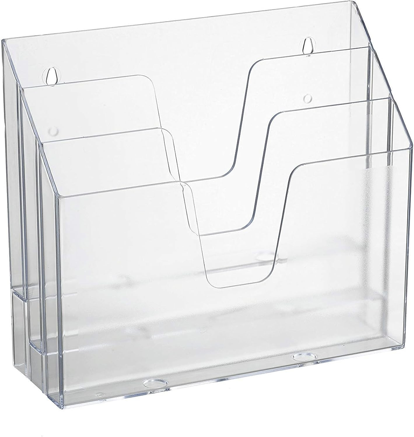 Horizontal Triple File Folder Organizer Sorter, Letter Size, Clear | 3 compar...