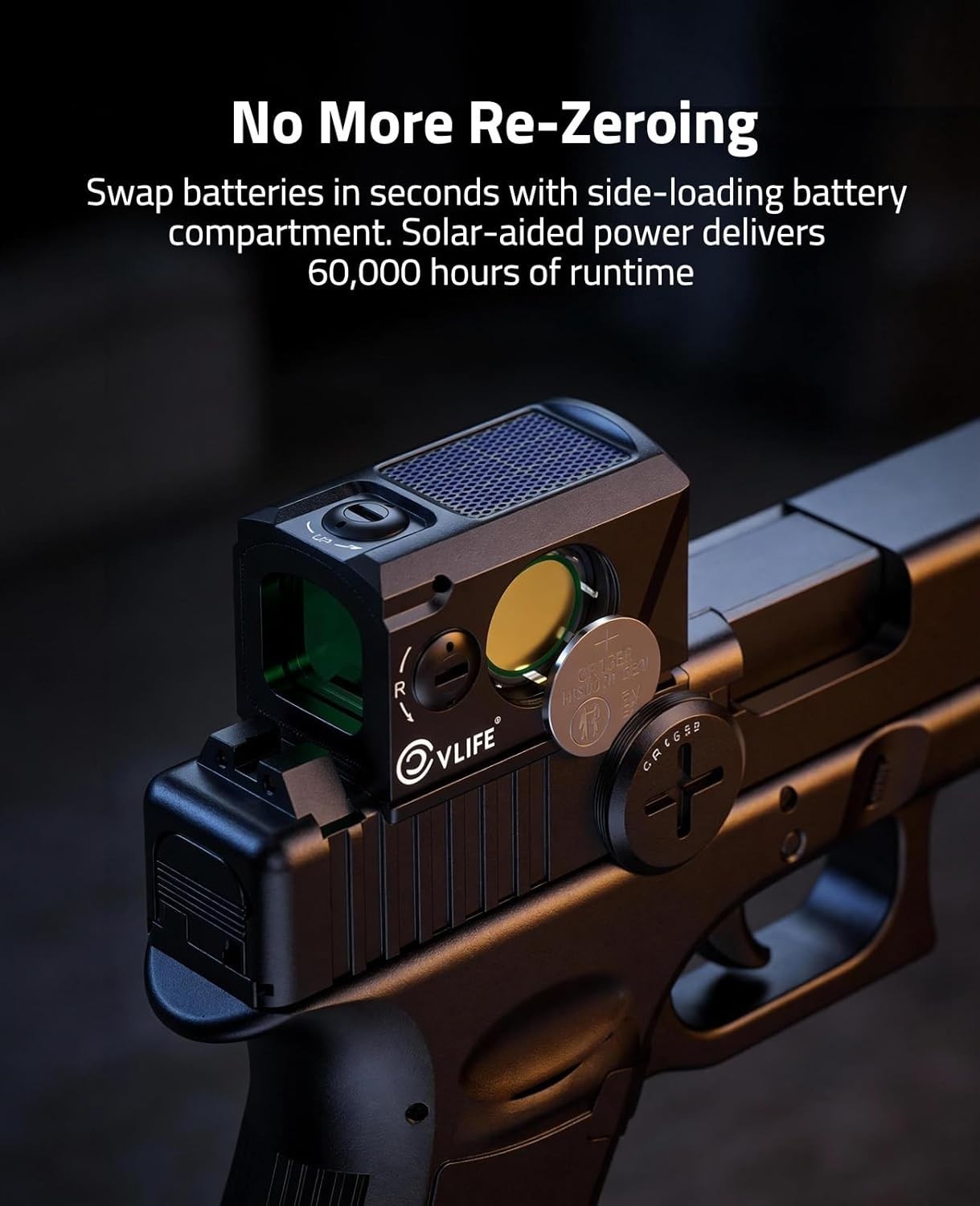 Solar Enclosed Red Dot Sight, Multi-Reticle 2 MOA Dot & 30 MOA Circle for RMR...