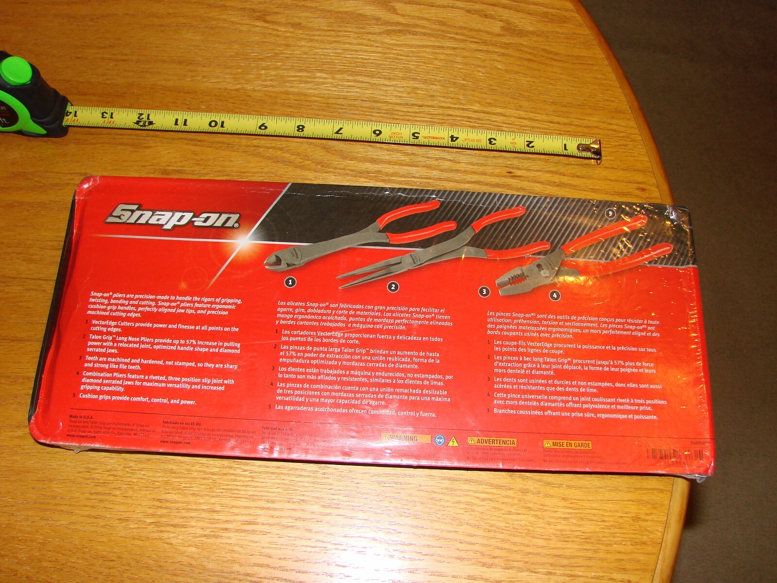 snap on 3pc. plier set NEW