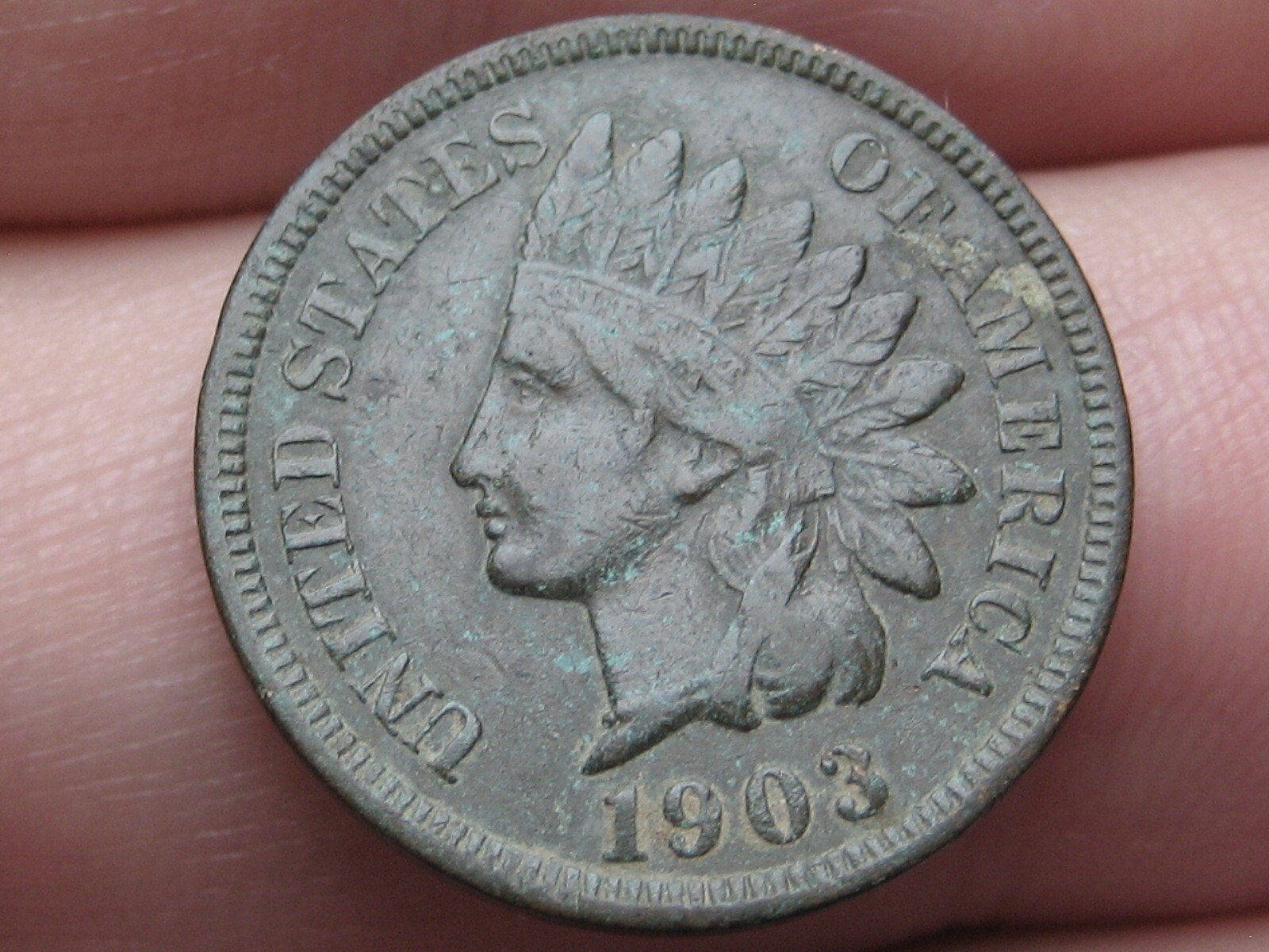 1903 Indian Head Cent Penny- XF Details, Diamond, Metal Detector Find?
