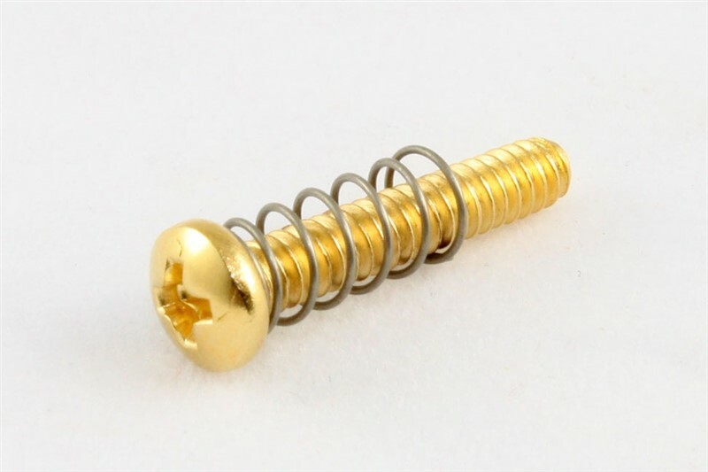 NEW - Guitar Bridge Length Screws & Springs (6 pack) - GOLD
