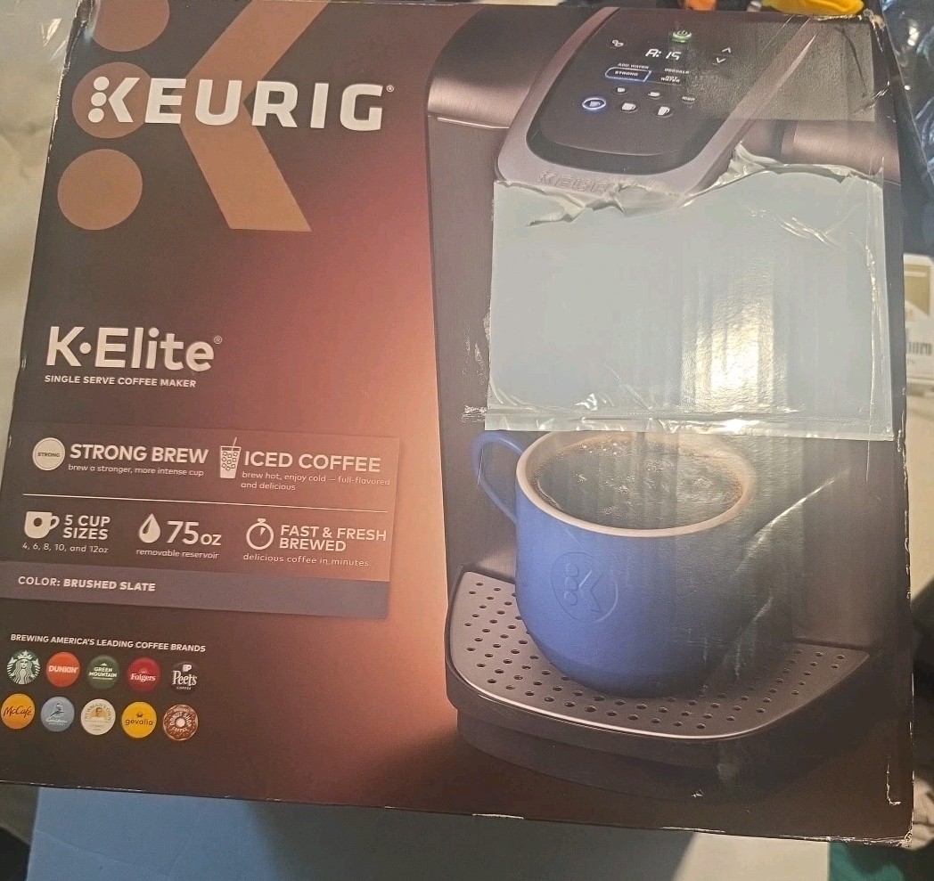 Keurig K-Elite Single Serve Coffee Maker Temperature Control -  Brushed Slate