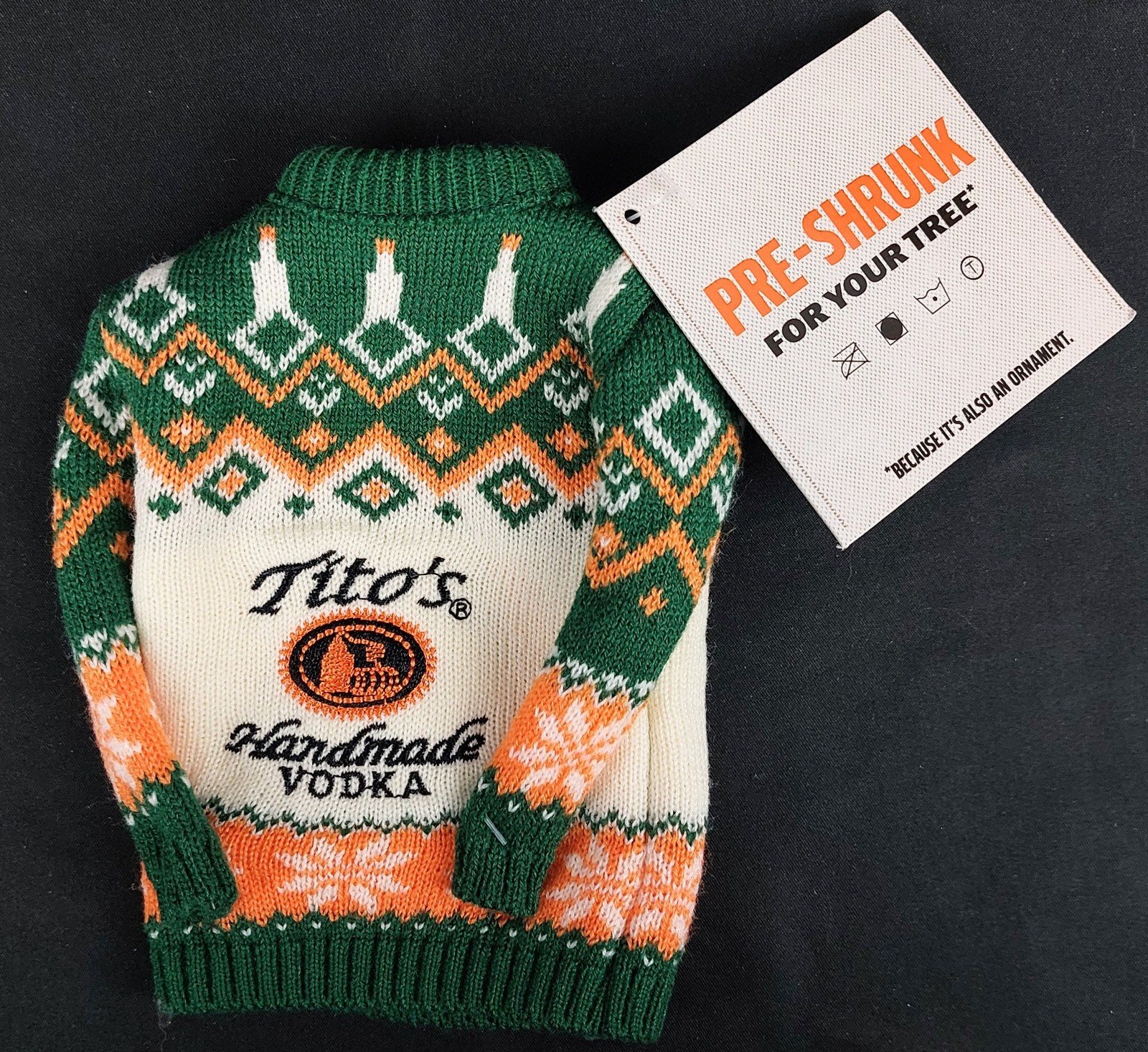 Tito’s Handmade Vodka Bottle Mini Sweater Christmas Holiday 2025 Ugly Christmas
