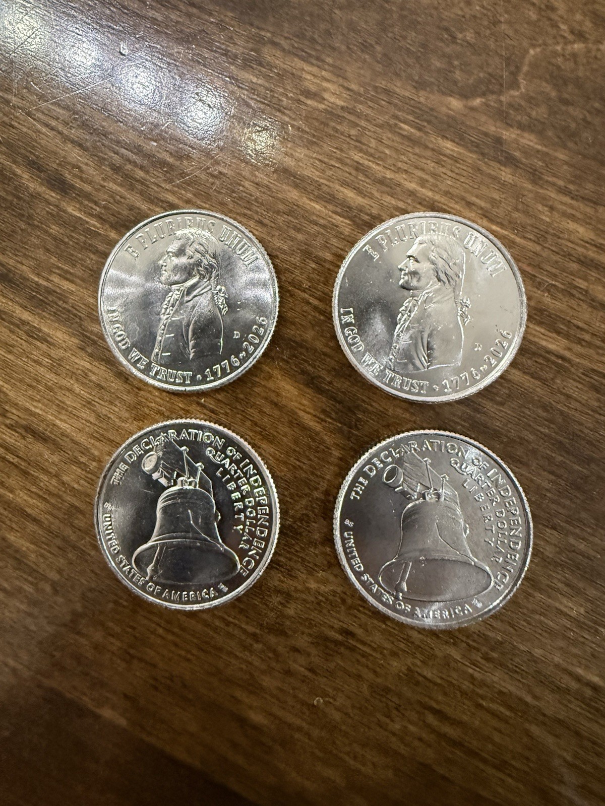 2026 D Declaration of Independence Quarter - UNC- 4 Quarters