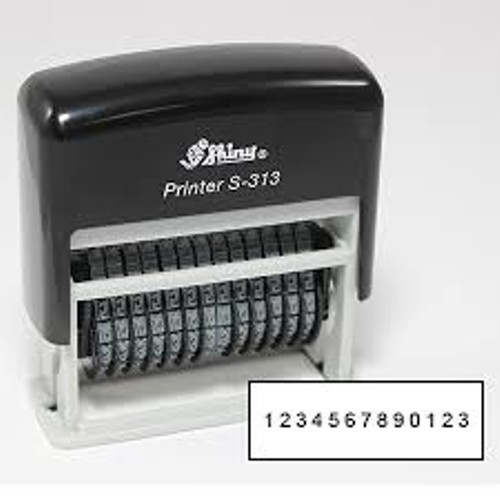 Shiny Self-Inking 13 Band Rubber Numberer, S-313, BLACK Ink, SU-31261