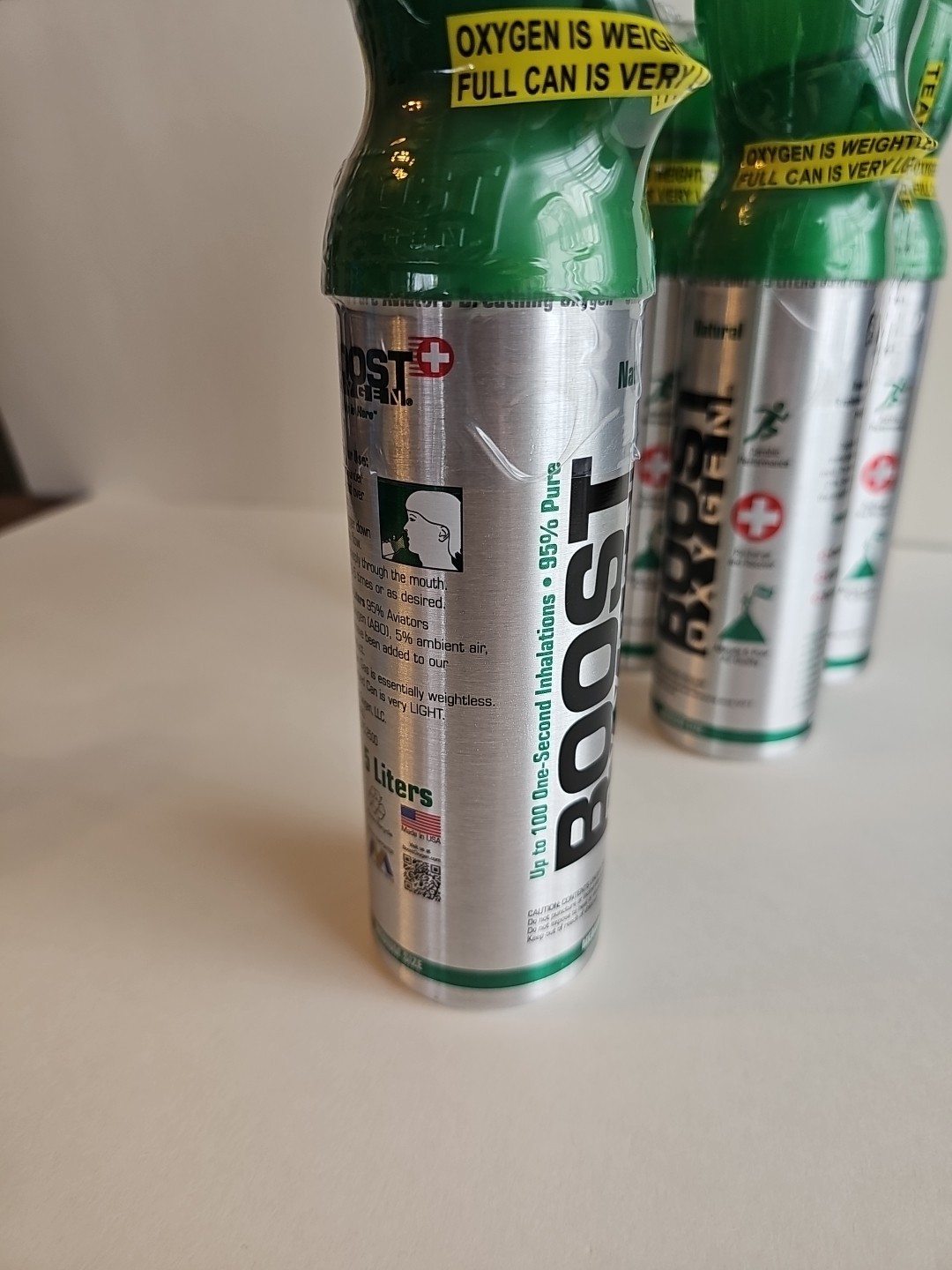5- Boost Oxygen 95% Pure Oxygen 5 Liters, 5 Bulk Pack, Natural, New & Sealed
