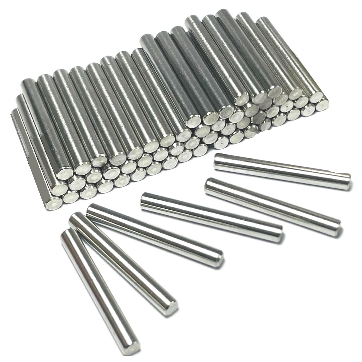 ZDingTech 64pcs 5mm x 40mm Dowel Pins Metal 3/16 x 1-9/16 Inch, Silver
