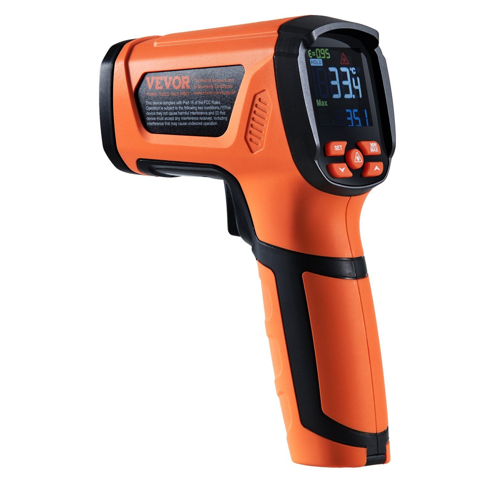 Precision Dual Laser IR Thermometer -40°F–2732°F, 50:1 Ratio, ε 0.10–1.00