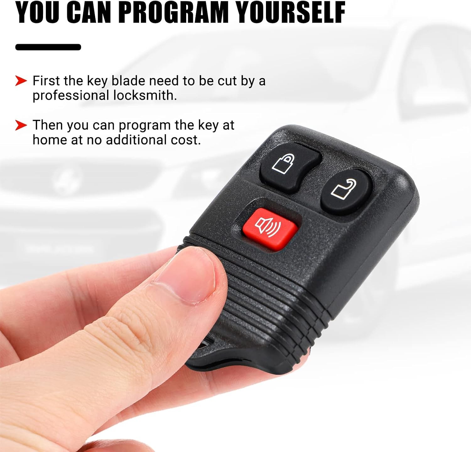 2 Packs 3 Button Replacement Keyless Entry Remote Key Fob Compatible with Ford