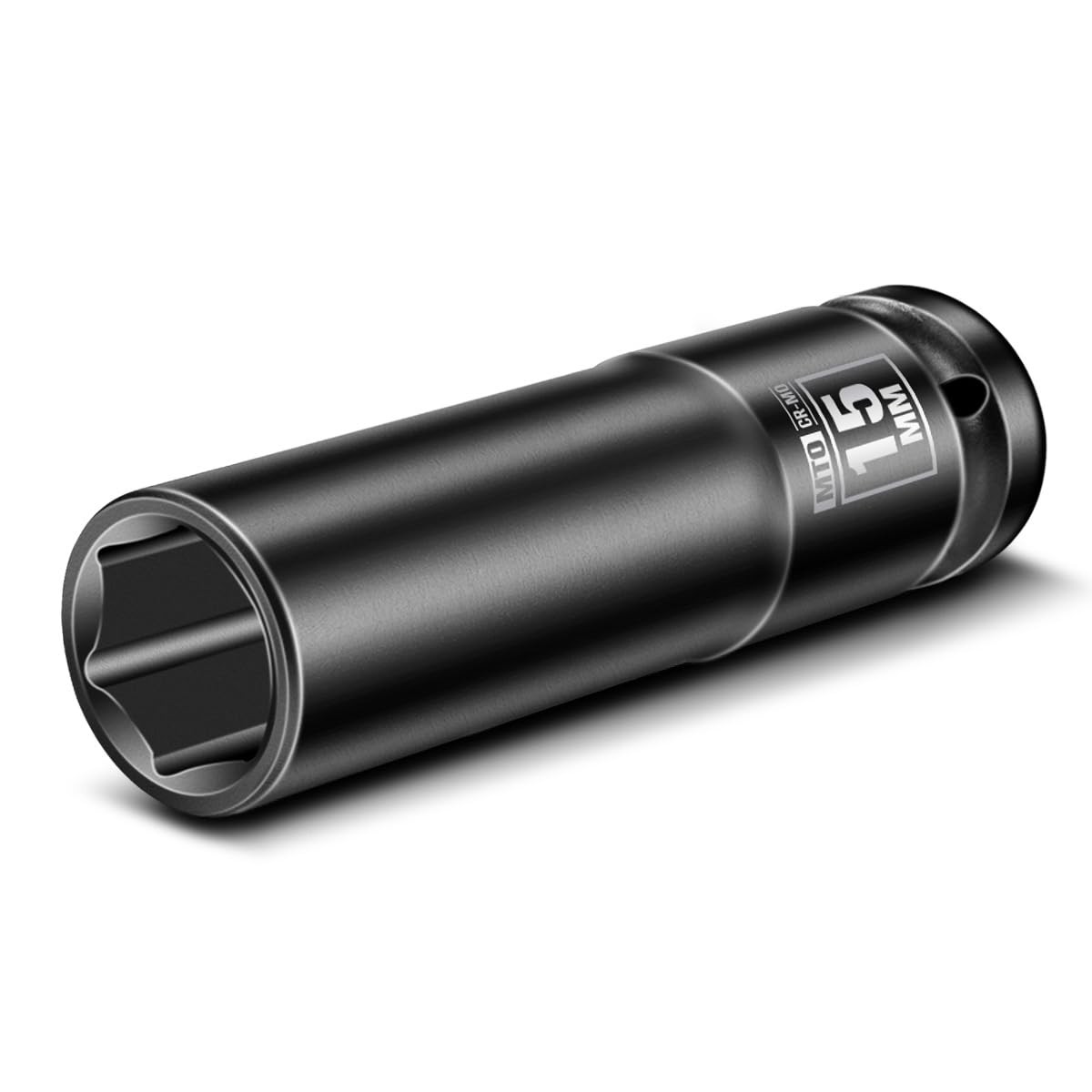 MTO 1/2" Drive 15mm Deep Impact Socket, 6 Pt. Metric CR-MO 15 mm