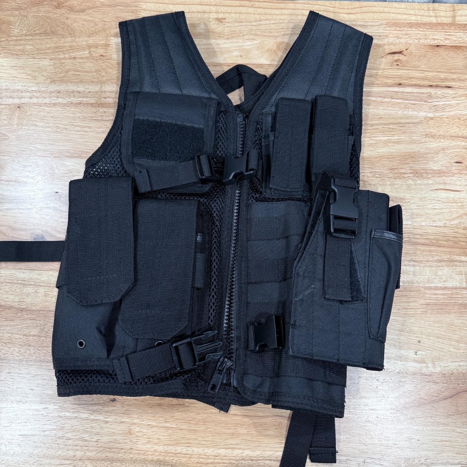 Rothco Youth Tactical Cross Draw Vest Black One Size 12” Chest Fully Closed