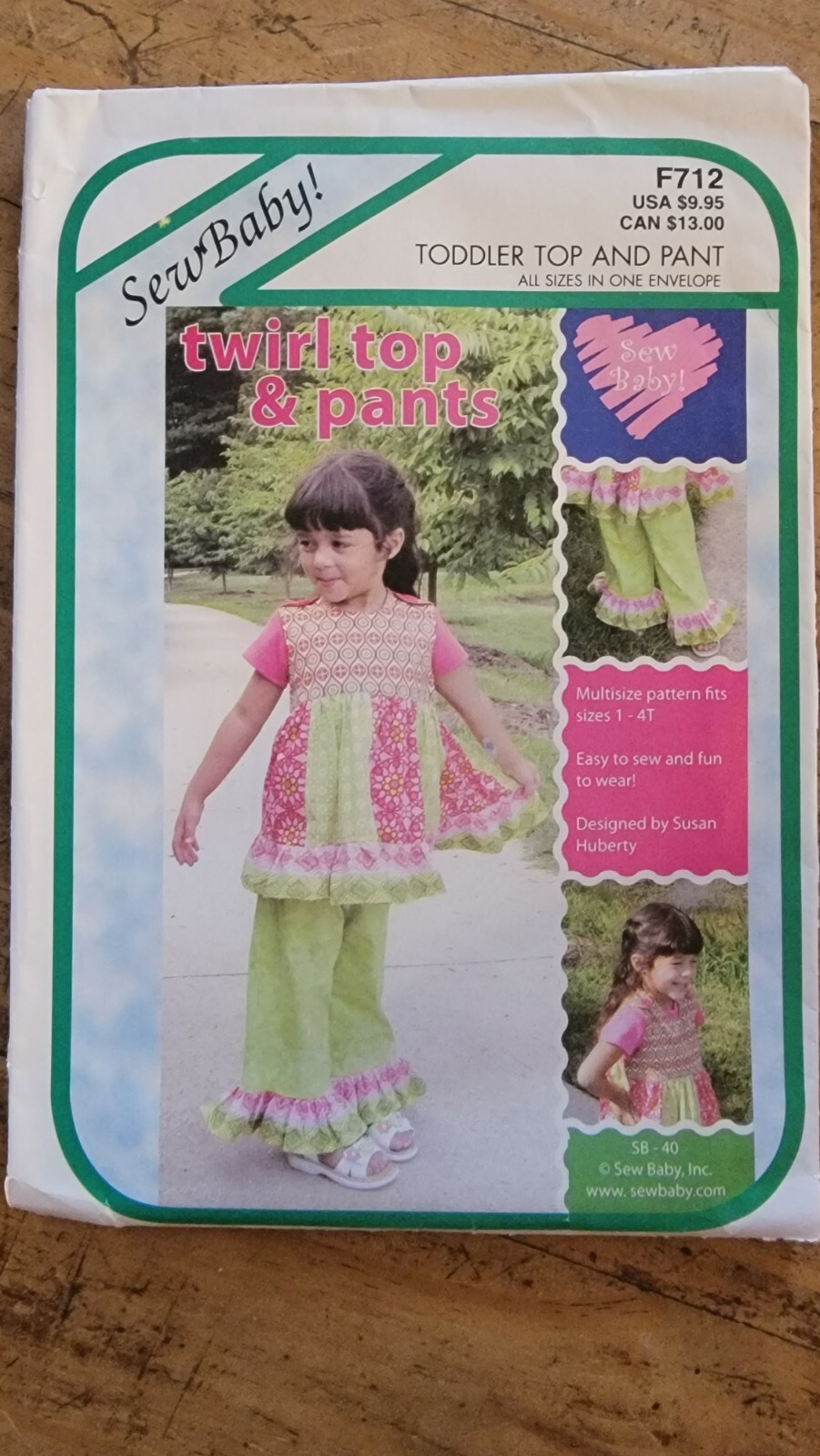 Sew Baby Toddler Twirl Top And Pant  Pattern  F712 Size 1-4 NEW UNCUT