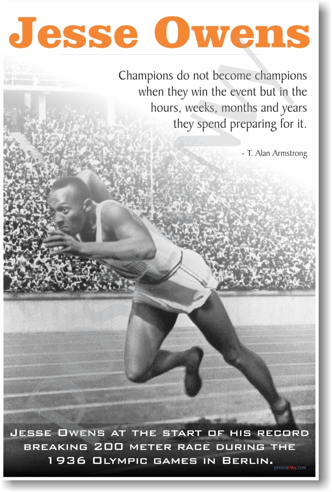 Jesse Owens - NEW Famous African American Athlete Quote POSTER