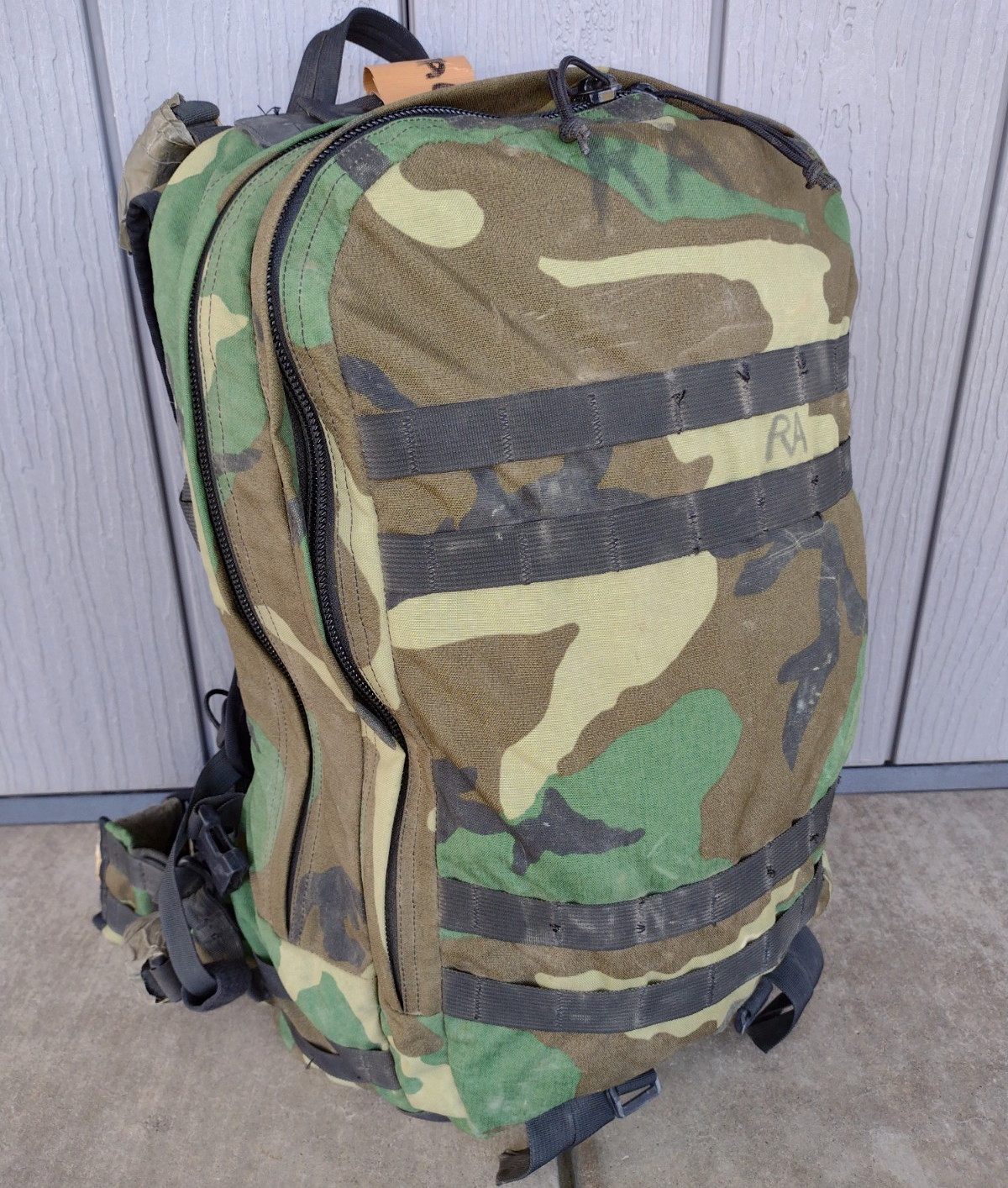 USGI SPEAR GREGORY UM21 ASSAULT PACK MOLLE WOODLAND CAMO w/ EXTRA MOLLE PANELS