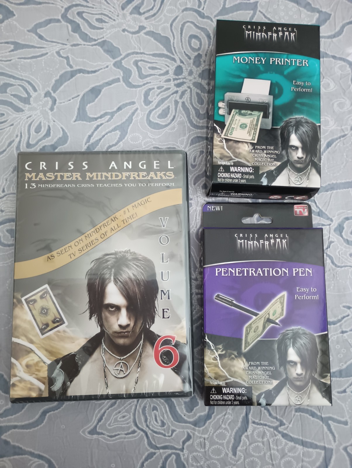 Lot 3 Criss Angel Mindfreak Magic Kit Money Printer Penetration Pen Master DVD 6