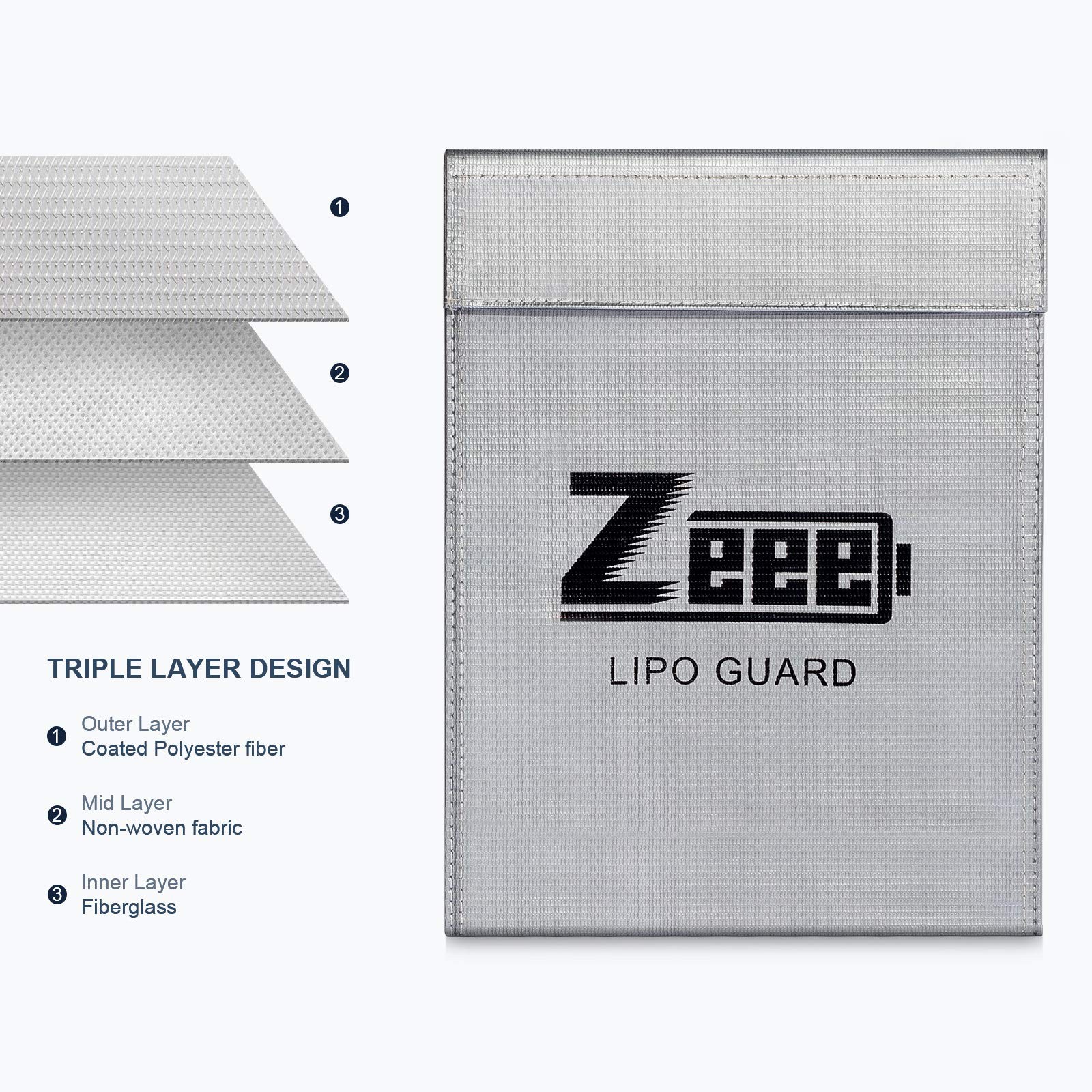Zeee Fireproof Lipo Battery Bag Explosion-Proof Charging & Storage Organizer...