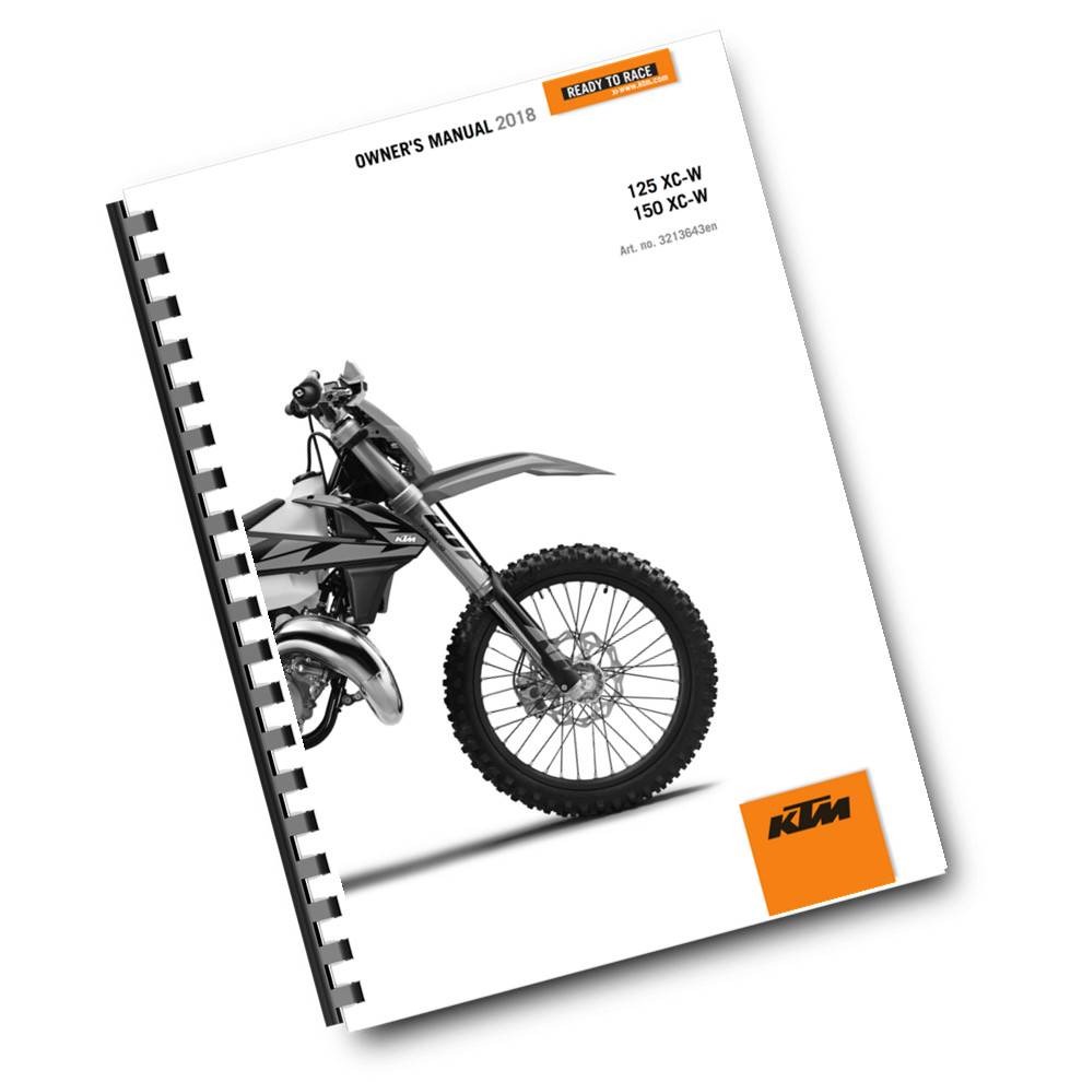 KTM 2018 - 125 150 XC-W - OWNERS MANUAL REPRINTED