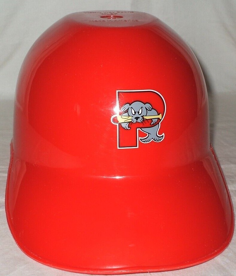 2 Red Plastic Helmet Hats Portland Sea Dogs Baseball Sports