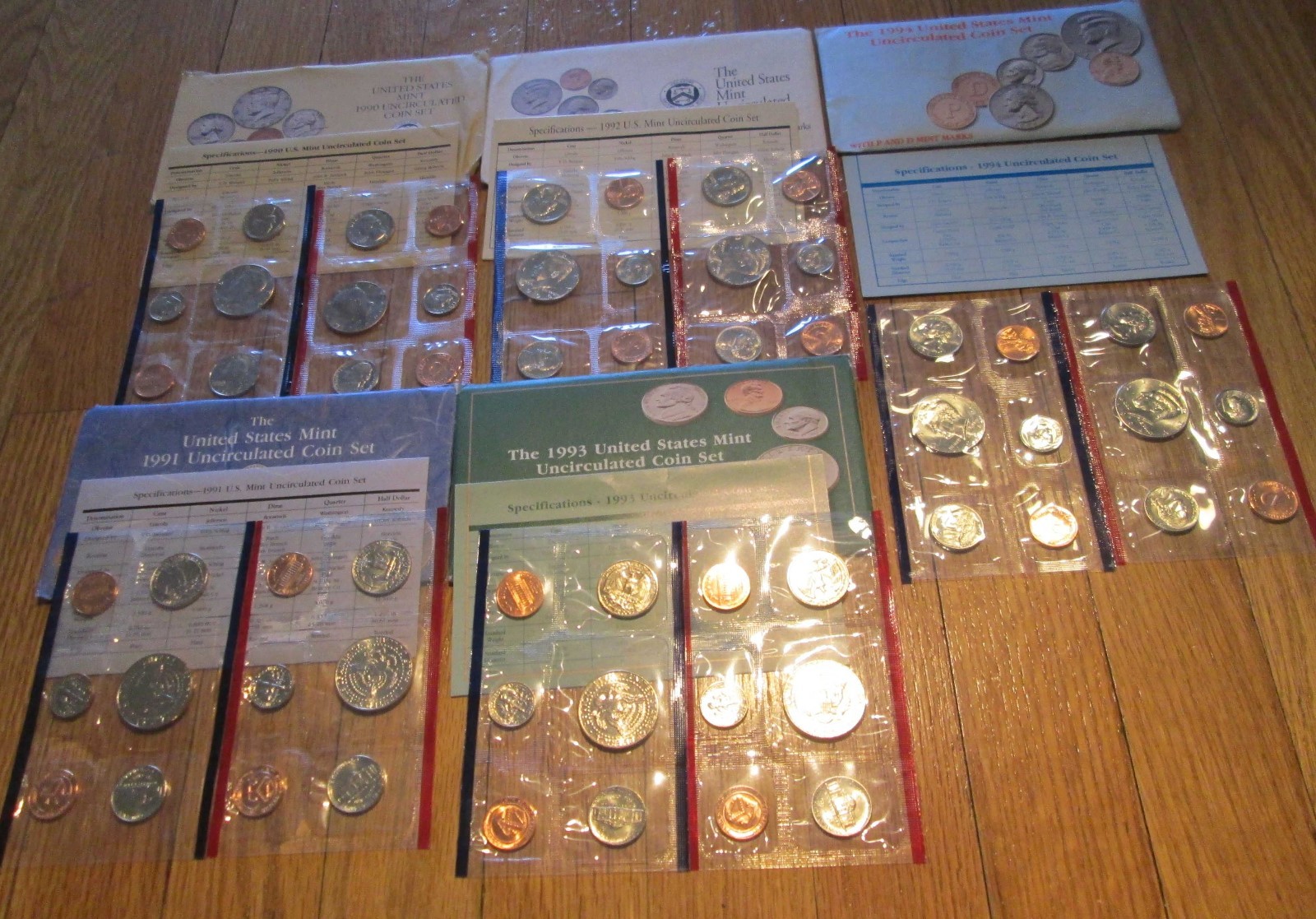 1968 - 2007 Mint Sets U.S. Mint 38 Sets P & D Uncirculated Mint Set Box and COA