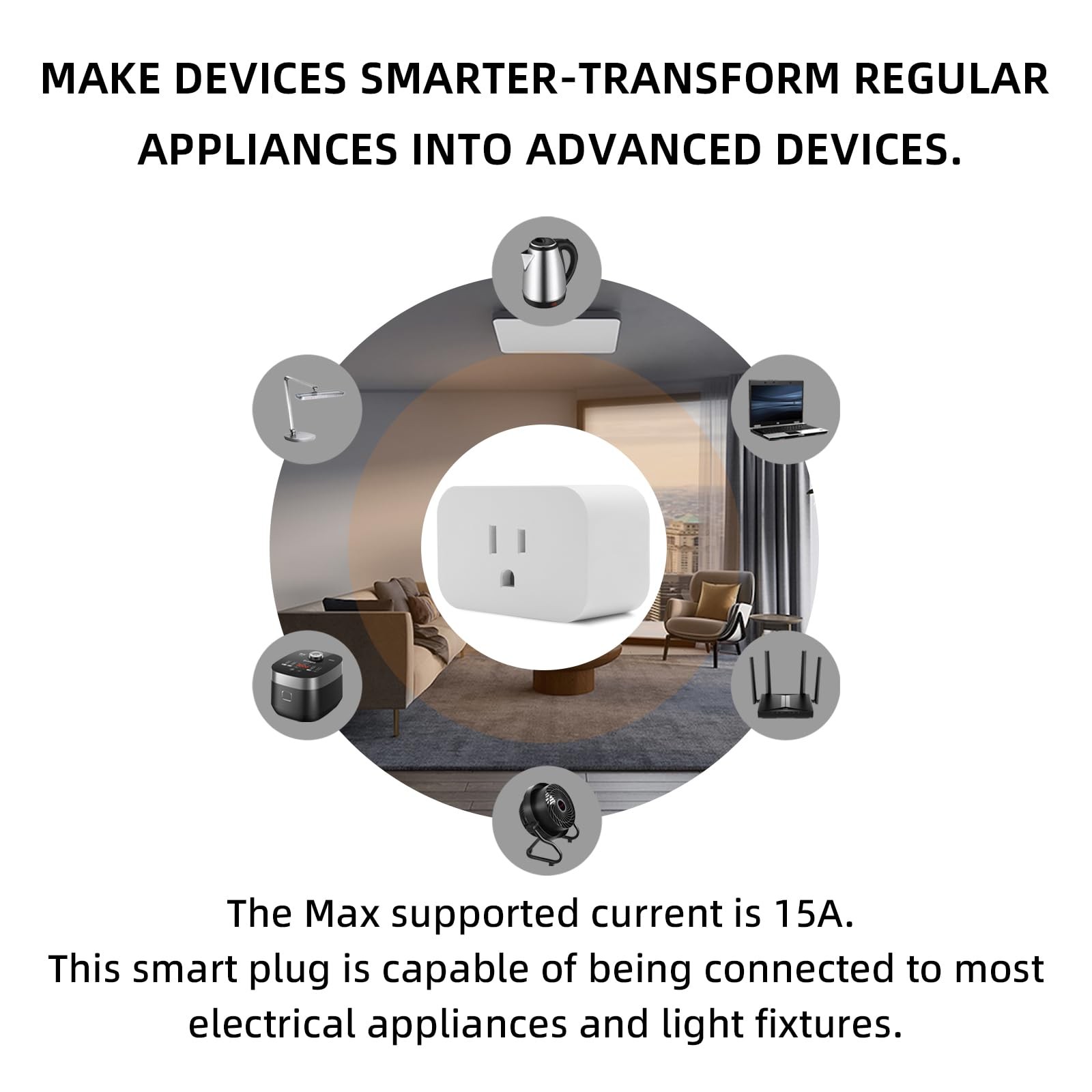 Matter Over Thread Plug, App and Voice Control Mini Outlet 15A/1800W (1)