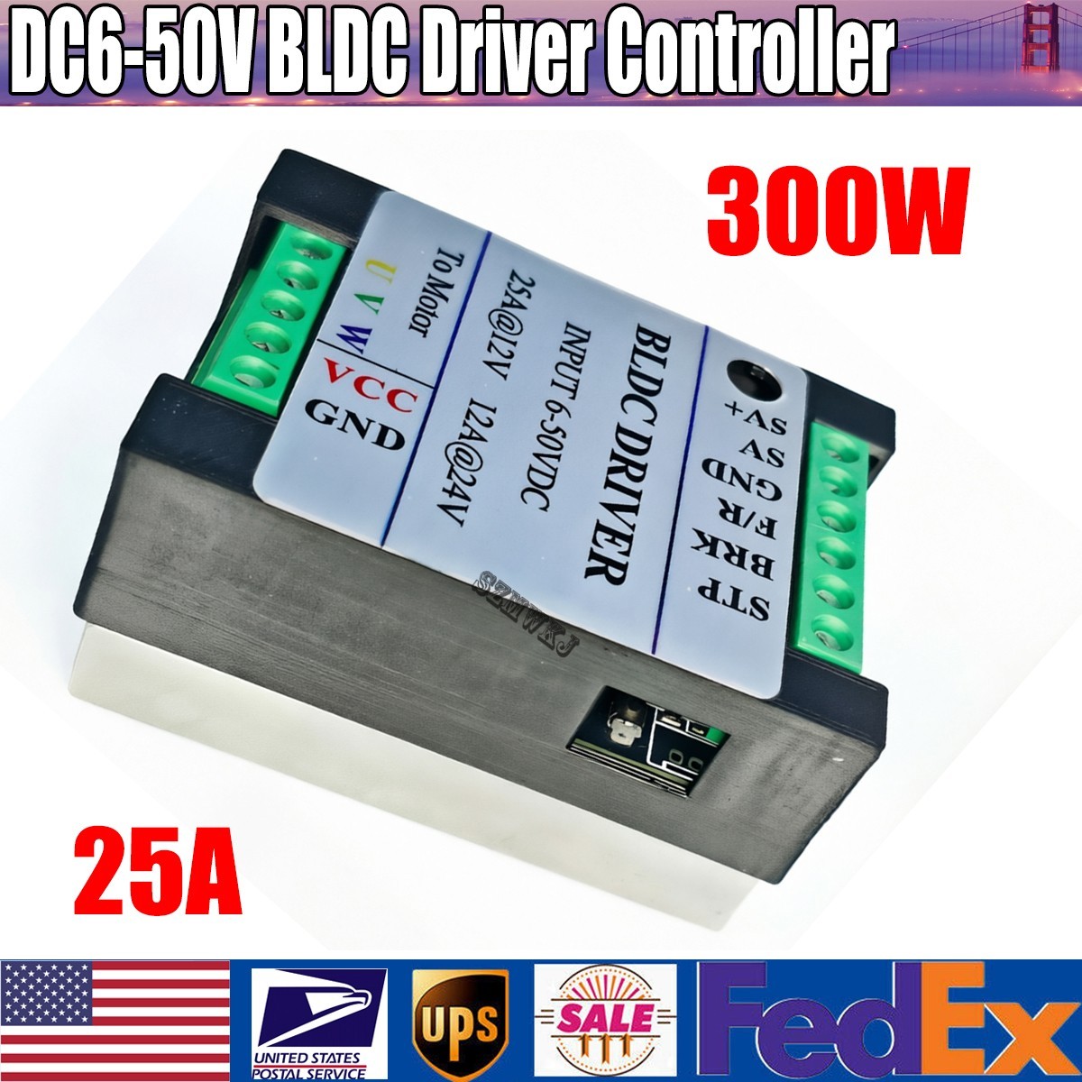 300W Sensorless BLDC Motor Driver 12-48V PWM Controller for RC Vacuum Motor Pump