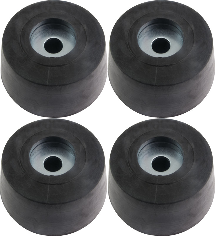 CED P-H9107 RADIO CABINET FEET SET OF 4 BLACK RUBBER BUMPERS 1.625"D x 0.75"H