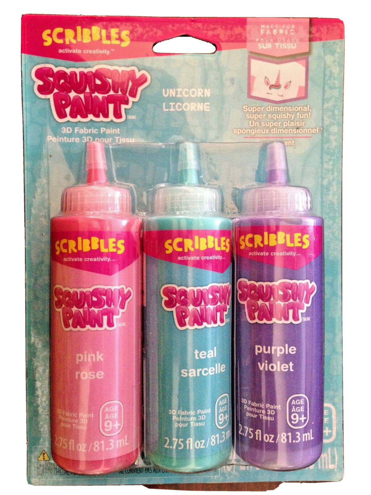 Scribbles Squishy Fabric Paint, Puffy & Plyable, For Unicorn Designs & Patterns