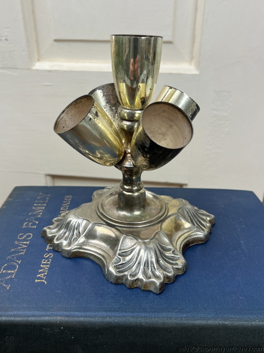 Vintage Silverplate Epergne Centerpiece Flower Fruit Sweets Center Stand  6"Tall