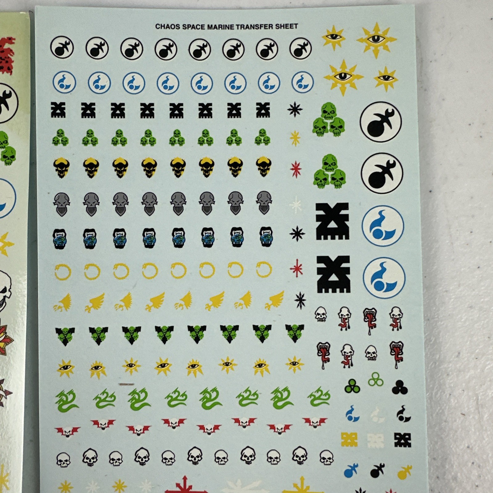 Warhammer 40k Chaos Space Marines transfer sheet - Pre-owned
