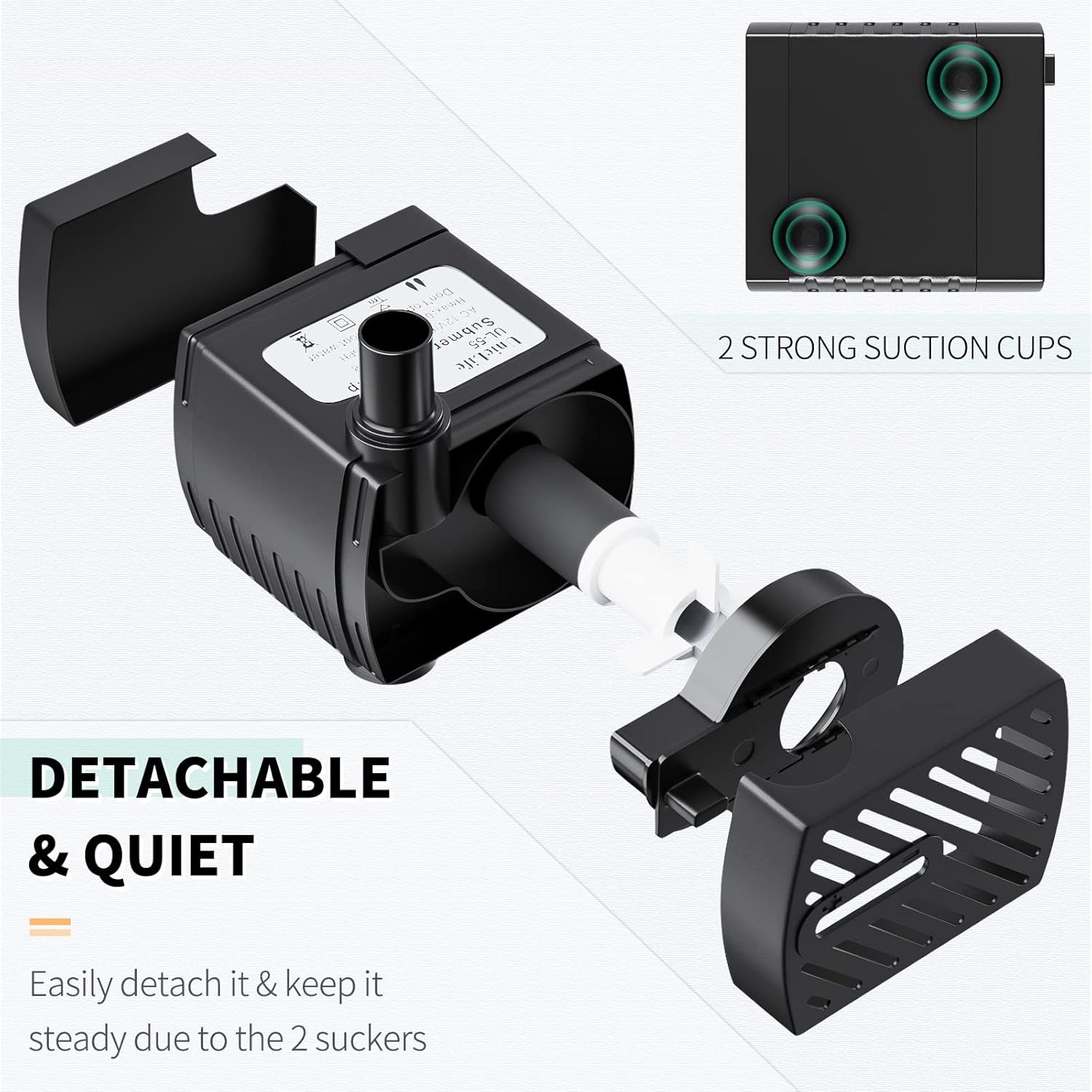 Pet Replacement Pump 60 GPH 2W 2Ft High Lift Quiet Pump for Smart Pet Fountai...